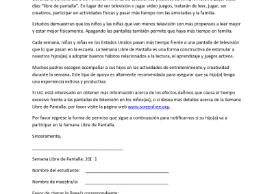 Parent letter (Spanish)