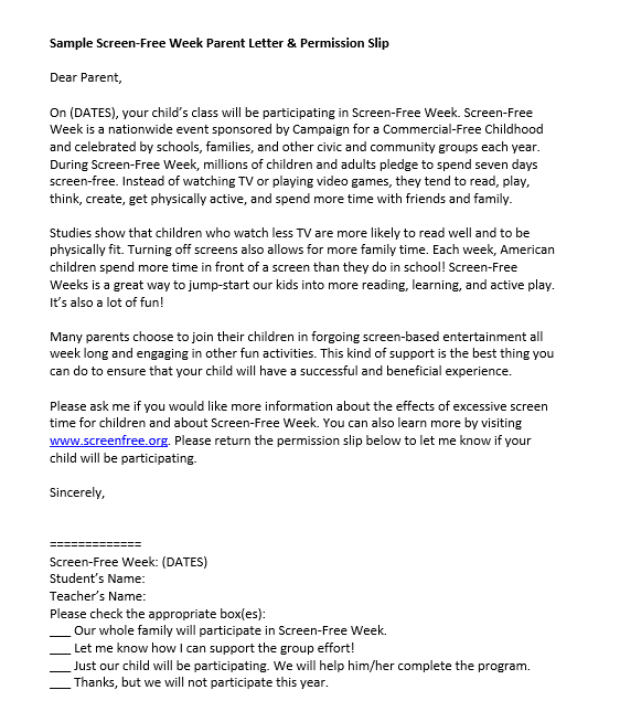 Child Support Letter From Father Sample from www.screenfree.org