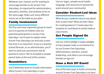 How to Promote Screen-Free Saturdays in Your School Setting