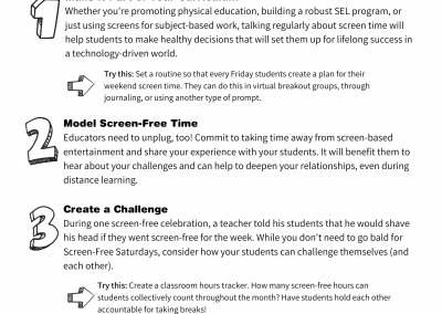 Talking to Your Students About Screen-Free Saturdays