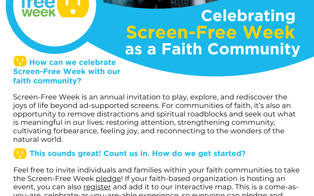 Celebrating Screen-Free Week as a Faith Community