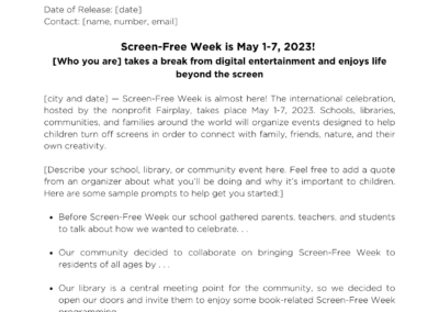 Sample press release